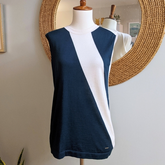 Akris Cashmere Silk Colorblock Shell